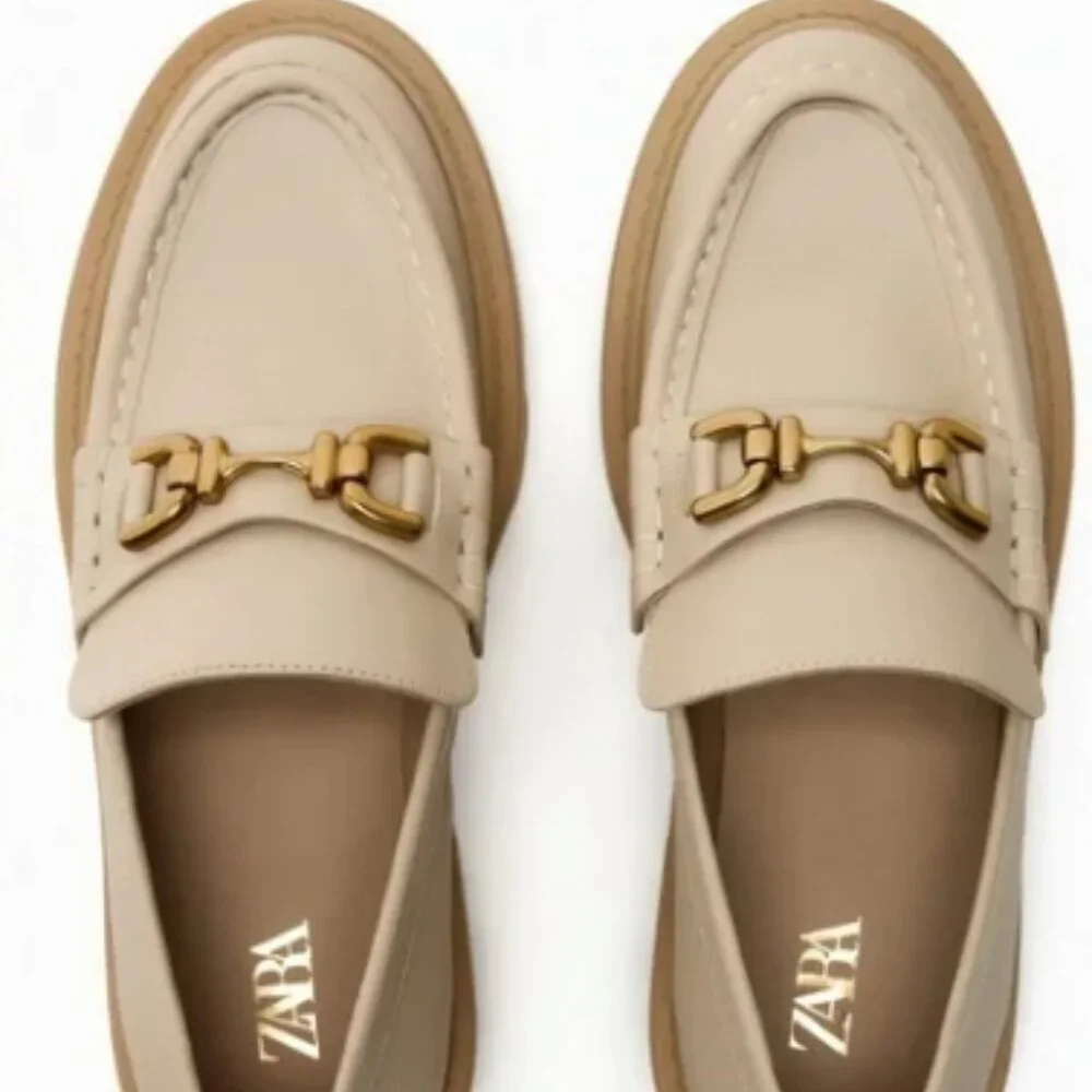 Zara Leather Buckle Lug Sole Loafers - Picture 8 of 8